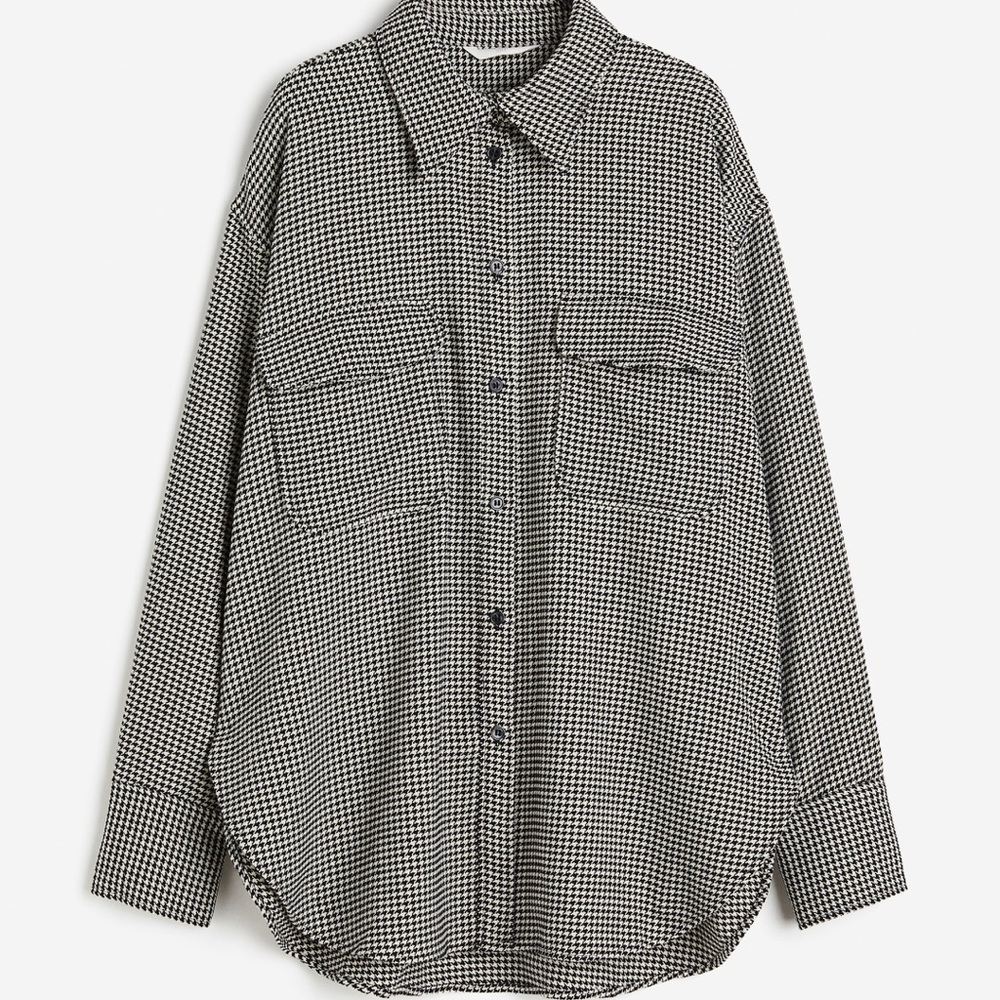 H&M Black and White Houndstooth Shirt